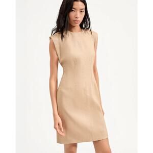 Khaki Melange Rosedale Linen Dress